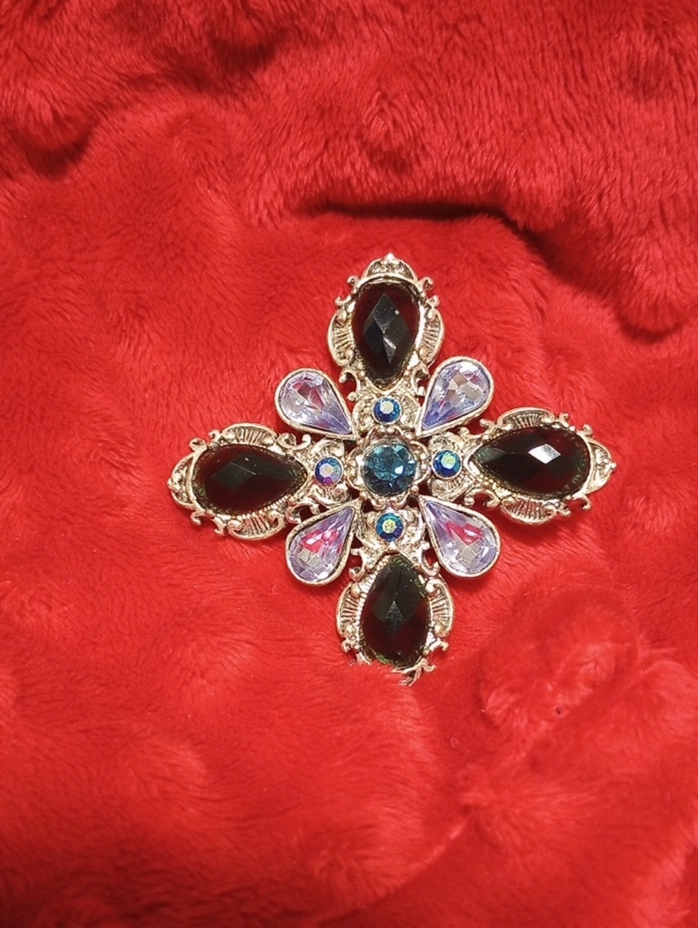 Blue Rhinestone Brooch - Picture 5 of 8